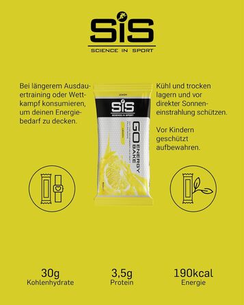 Енергетичні батончики Science in Sport GO Energy Bakes 50 г, 12 шт., лимон - смачні вуглеводні батончики з 30 г вуглеводів, постачальники енергії для силових тренувань