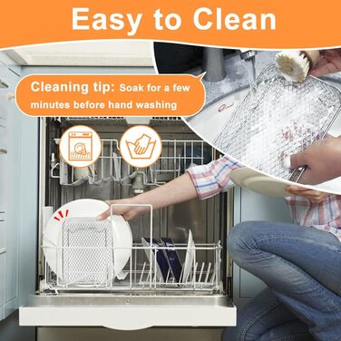 Стійки для фритюрниці YQL для Ninja Dual, аксесуари для фритюрниці Аксесуари для фритюрниці 304 Кошик для фритюрниці з нержавіючої сталі для Ninja AF300EU,AF400EU, Innsky, Princess Dual Zone Air Fryer 19 см x 13 см x 9 см