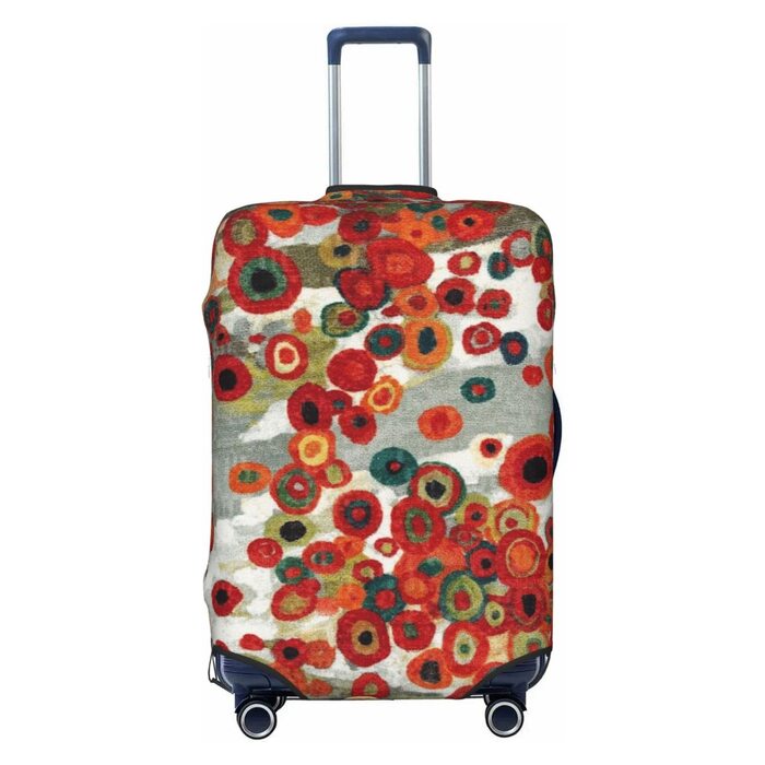 Чохол на валізу Абстрактні квіти, еластичний, водостійкий, захист валізи для подорожей та роботи (для валіз розміром 45,7 - 81,3 см), Чорний, Великий розмір