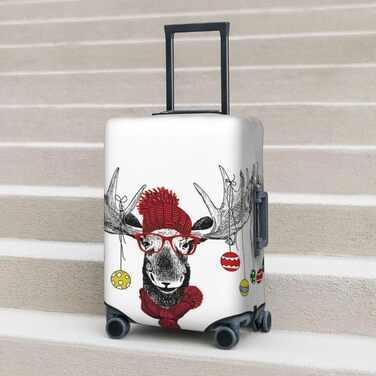 Чохол для валізи Веселий Олень, захисний, еластичний, для валіз розміром 45.7-81.3 см, Чорний, Великий