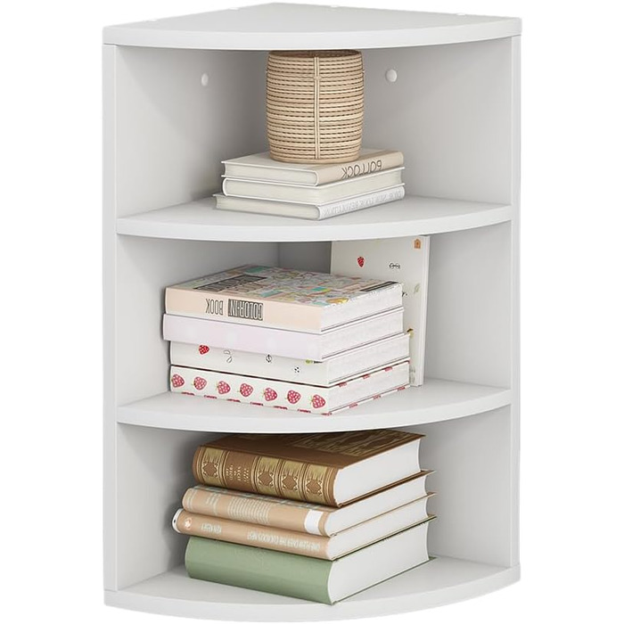 Кутова полиця Vicco Fabienne, книжкова полиця, біла, 30 x 60 см, 3 відділення