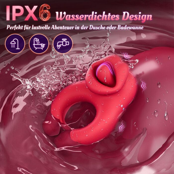 Секс-іграшка для пеніса з кільцем для пар, екстремальний секс, еротична секс-іграшка для чоловіків з кільцем для пеніса та язиком з 10 режимами вібрації, масажер з подвійними кільцями для пеніса, еротична секс-іграшка для клітора