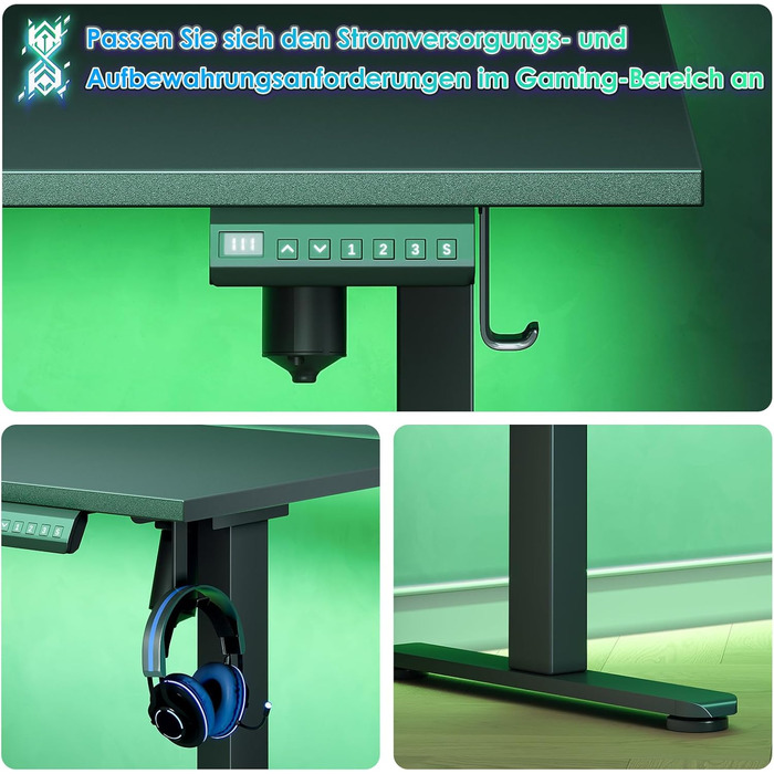 Подібний стіл OffiGo з регульованою висотою, 160 x 120 см, кутовий стіл з електричним регулюванням висоти, ергономічний стіл для роботи сидячи та стоячи, комп&39ютерний стіл, чорний, 160 x 120 см