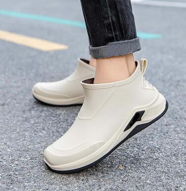 Водне взуття, гумові чоботи, для активного відпочинку на природі, дощові, легкі, з низьким ходу, для роботи, повсякденного життя, подорожей та походів, бежевий, 41 1/3 EU