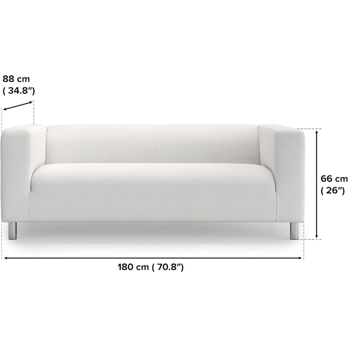 МАЙСТРИ ЧОХЛІВ Замінний чохол для дивана IKEA Klippan 2-місний, чохол для дивана Klippan 2-місний, двомісний, чохол для дивана, 180 см x 85 см x 58 см (Гранатовий, Поліестер Petite)