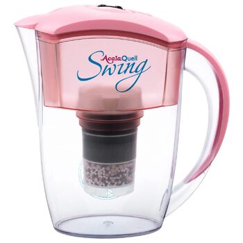 Фільтр для води AcalaQuell Swing троянда Фільтр для води з активованим вугіллям Найвища продуктивність фільтра - багатошаровий Без BPA та BPB ReNaWa - Технологія Створює смачну, заспокійливу воду