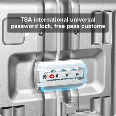 Ручна валіза на весну/літо, схвалена авіакомпаніями, із замком TSA, колесами на 360, твердим корпусом з полікарбонату та стійкою до тиску алюмінієвою рамою, підходить для валіз розміром 20&quot, 24&quot та 26&quot. (20&quot, сріблястий) сріблястий 20&quot