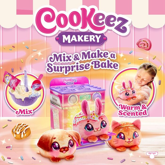 Рожевий ігровий набір для духовки Cookeez Makery з милим ефектом несподіванки перетворюється на приємний, теплий та інтерактивний