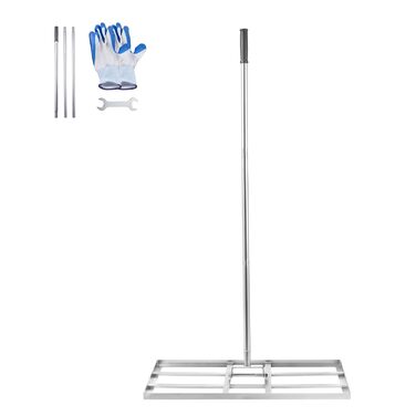 Вирівнювач газону з ручкою, розмір пластини 355x762 мм, граблі-вирівнювач з вуглецевої сталі, для вирівнювання газону, догляду за садом та гольф-полями