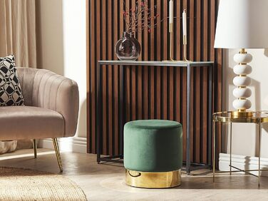 Пуф Beliani з круглою м&39якою оббивкою з зеленого оксамиту, пуф у стилі модерн, бароко, Софія