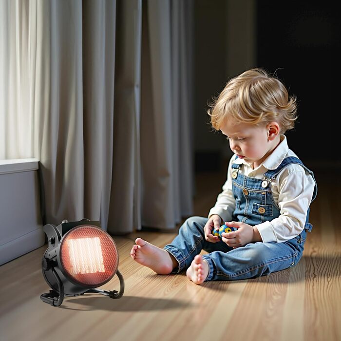 Керамічний обігрівач Wiltec потужністю 3 кВт, 3000 Вт з термостатом, вентилятор площею 40 м, 3 рівні потужності