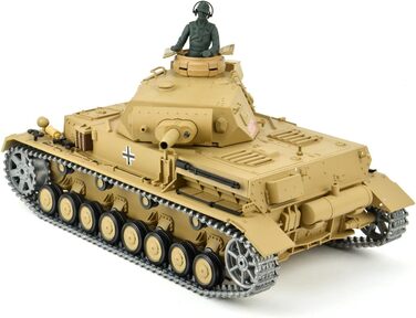 Радіокерований танк Kampfwagen IV Ausf.F-1 Heng Long 116, сірий, з функцією дистанційного керування та металевою коробкою передач, металевими гусеницями та 2.4Ghz - PRO - V7.0
