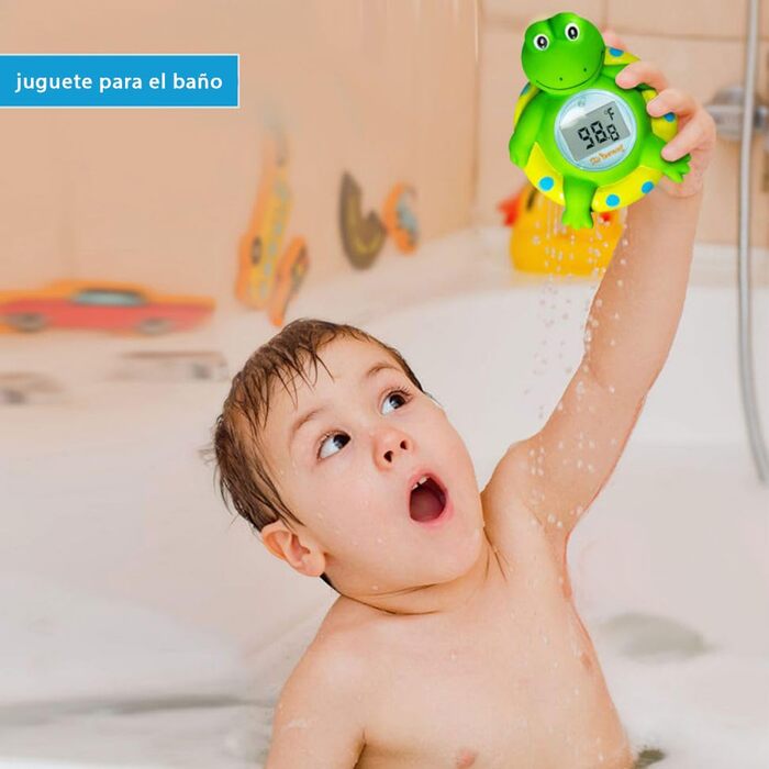 Зелена жаба з жовтим кільцем для плавання Дитячий термометр для ванни для малюків, плаваюча іграшка для ванни, доступний термометр