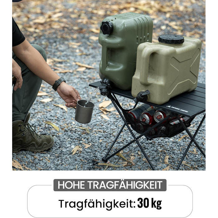 Стіл для кемпінгу OneTigris SWIFLY, алюмінієвий, складаний, маленький розкладний стіл, надлегкий портативний вуличний стіл, складний стіл, вантажопідйомність до 30 кг для використання на свіжому повітрі, для походів (56x40,5x39,5 см)