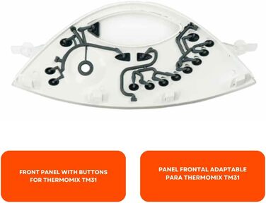 Передня кришка/панель керування, сумісна з кухонним комбайном Vorwerk Thermomix TM31