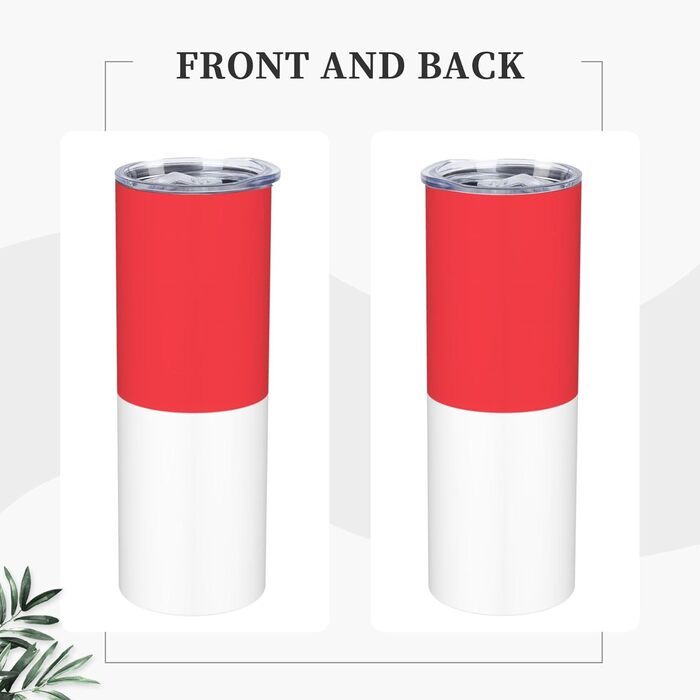 Кухоль з прямою трубочкою, принт індонезійського прапора, дорожній кухоль, підходить для кемпінгу, офісу та дому, 590 мл