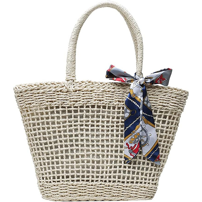 Модна плетена сумочка, ткана сумка, багатофункціональна сумка, дорожня сумка для жінок Бежевий, 1 шт.