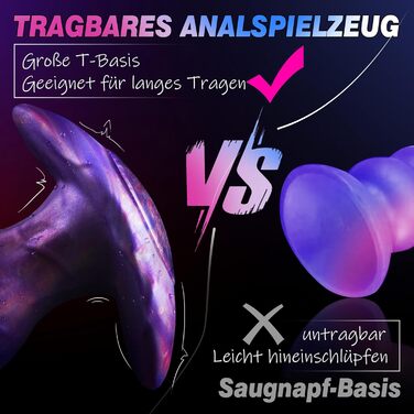 Великий анальний фалоімітатор Leyuto, силікон, реалістична форма, анкерна основа, S