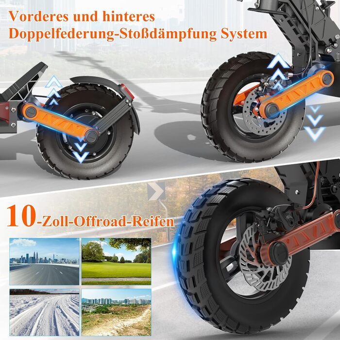 Електросамокат JOYOR E Scooter серії S, 48/60V13/18/26Ah, проїжджає 40-90 км, з подвійною гідравлічною гальмівною системою та подв