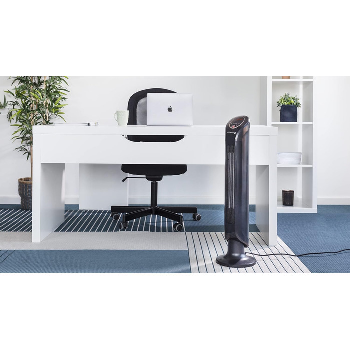 Вт Електричний обігрівач Енергозберігаючий Для використання в приміщенні, Чорний, 22,5 x 21,8 x 81,5 см, 1-в-1 обігрів, 9420 Intense Comfort Hot Ceramic Tower Heater Fan 2400