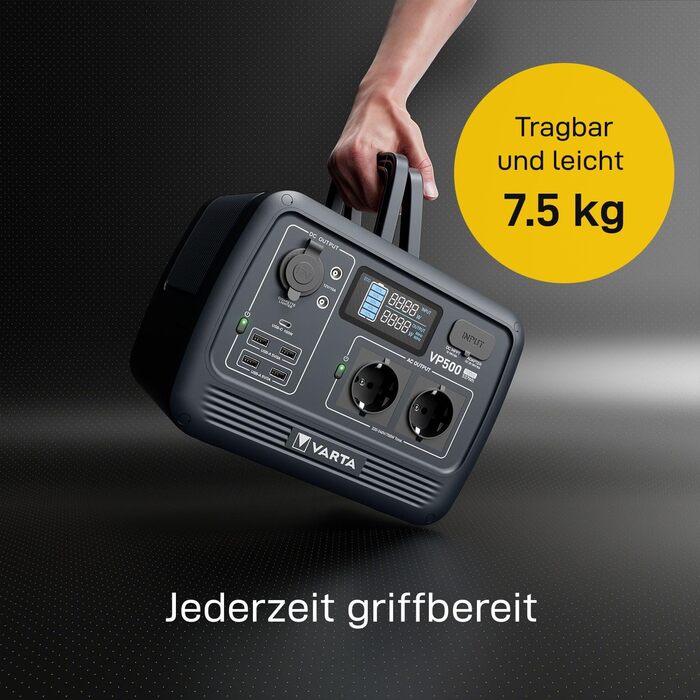 Портативна електростанція, генератор LiFePO4 537 Втгод, 700 Вт (пікова потужність 1400 Вт), акумулятор, аварійне живлення для кемпінгу, відпочинку та відключень електроенергії., 500