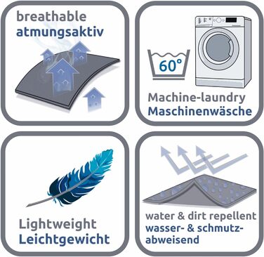 Ваш килимок для собак GEAR Lana 90 x 60 см Ковдра для собак, бавовна Oeko-TEX, м'яка, міцна, яку можна прати, для приміщень і на в
