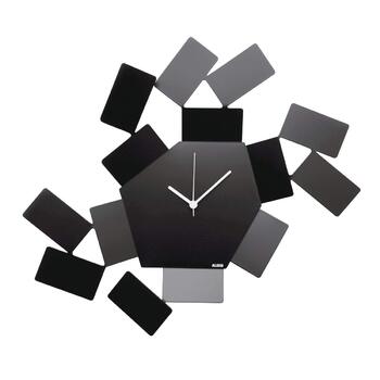 Настінний годинник Alessi MT19 B, сталь, епоксидне покриття, чорний, 46 x 33.5 см