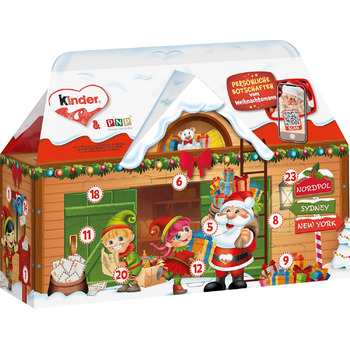 Адвент-календар Kinder Mix Різдвяний будиночок, з молочним шоколадом