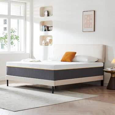 Матрац 140x200x16 см, рівень жорсткості H3, висота - 16 см, матрац з холодної піни з чохлом, який можна прати, тканина з м&39якою поверхнею, комфортний матрац з піни для молоді (140 x 200 см), середня жорсткість 140 x 200 см 16,0 сантиметрів