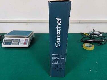 Портативна індукційна плита AMZCHEF потужністю 2000 Вт з тихим ходом, 9 рівнями потужності та температури, 4 автоматичними меню, ультратонким дизайном корпусу, захисним замком, таймером, сірим