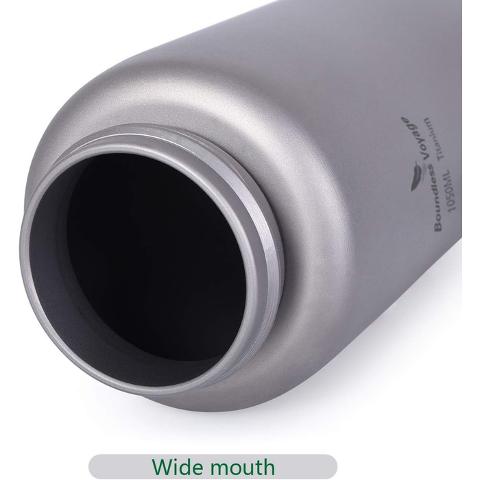 Мл титанова пляшка для кемпінгу, відкритого типу, посуд із широким горлом, легка портативна пляшка для води, велика пішохідна пляшка для пікніка, одношарова питна пляшка з ручкою Ti3006D 1050 мл з ручкою Ti3006d, 1050