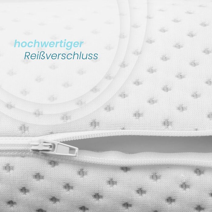 Подушка для шиї Bestlivings з піни з ефектом пам&39яті (Подушка для шиї / 30 см x 35 см x Ø9 см) Віскоеластична подушка для голови - Знімний чохол Silver Protect Antimicrobial - Сертифікована подушка для шиї Oeko-Tex (30x35 см)