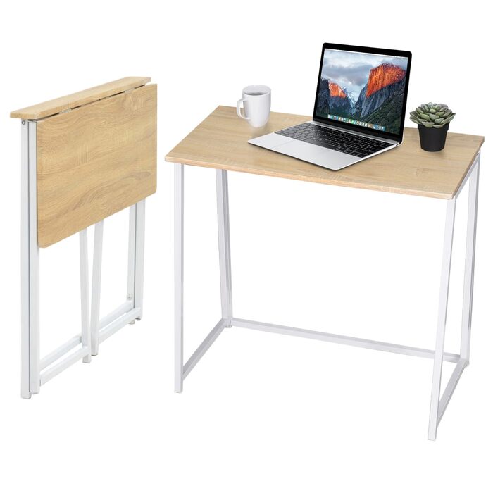 Затишний розкладний комп&39ютерний стіл, невеликий розкладний столик для ноутбука, ПК-стіл для офісу, вітальні, домашнього офісу, легке складання, дуб білий
