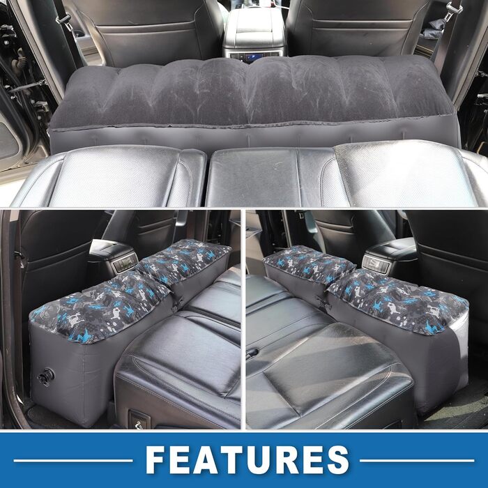 Автомобільний матрац, килимок для сну, надувний матрац для дрімоти, сірий