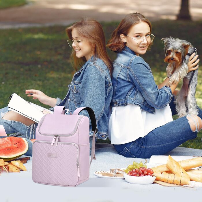 Жіночий рюкзак-холодильник 17 л, маленький терморюкзак, ізольований рюкзак-холодильник для кемпінгу, пікніка, пляжу, фіолетовий