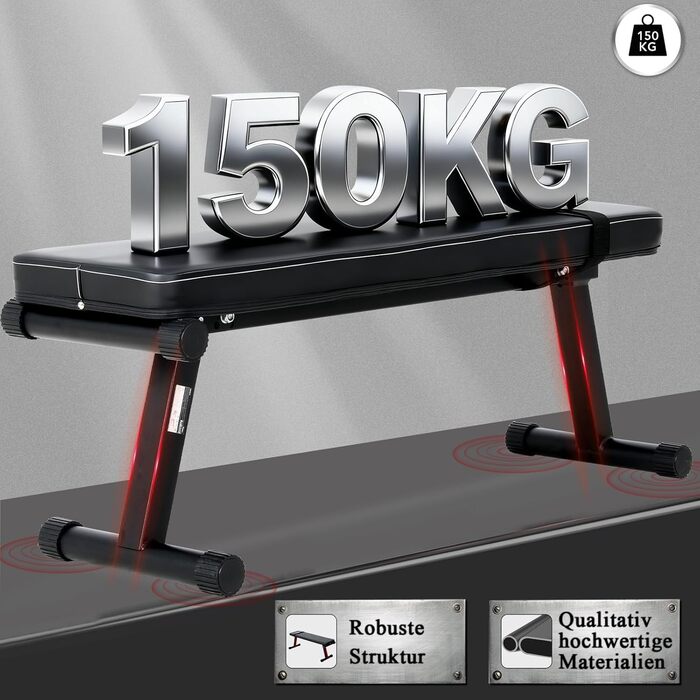 Плоска лава, складна лава для штанги, тренувальна лава, похила лава, лава для жиму лежачи, лава для сидячих пресів для домашнього використання, до 150 кг