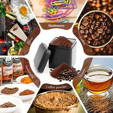 Класична квадратна чайна бляшанка, 12 металевих чайних бляшанок, контейнери для зберігання чаю, ароматичні, включає 20 етикеток для розсипного чаю, чайних пакетиків, кавових зерен, зберігання, 7 x 7 x 8,5 см