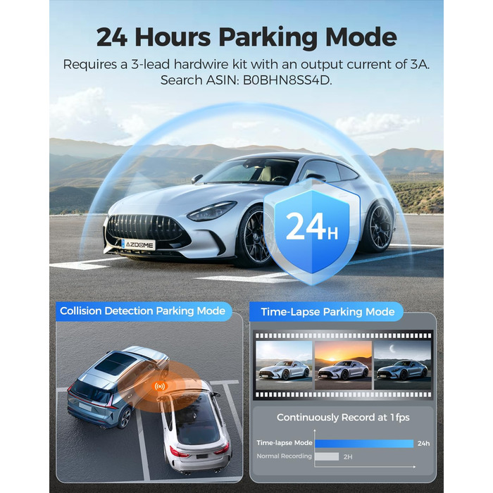 З камерою заднього виду, автомобільною камерою з Wi-Fi, 64 ГБ картою, подвійним дзеркалом IPS з сенсорним екраном, циклічним записом і G-сенсором, нічним баченням WDR, моніторингом паркування, GPS, 12&39 PG17 4K Mirror Dash Cam