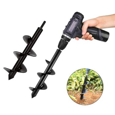 Бур для свердла, саду, дрелі, Ø 100 мм рукавички, садовий бур для дрелі, практичний інструмент для посадки квітів, рослин, дерев та кущів