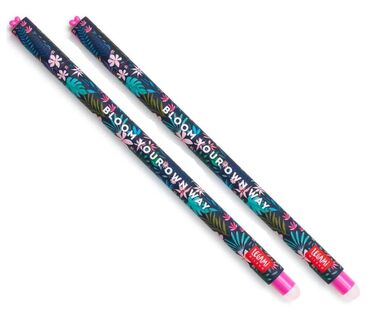 Гелева ручка LEGAMI, що стирається, Flora, термочутливе чорнило, діаметр наконечника 0,7 мм, довжина 15 см, бірюзове чорнило, 2 шт.