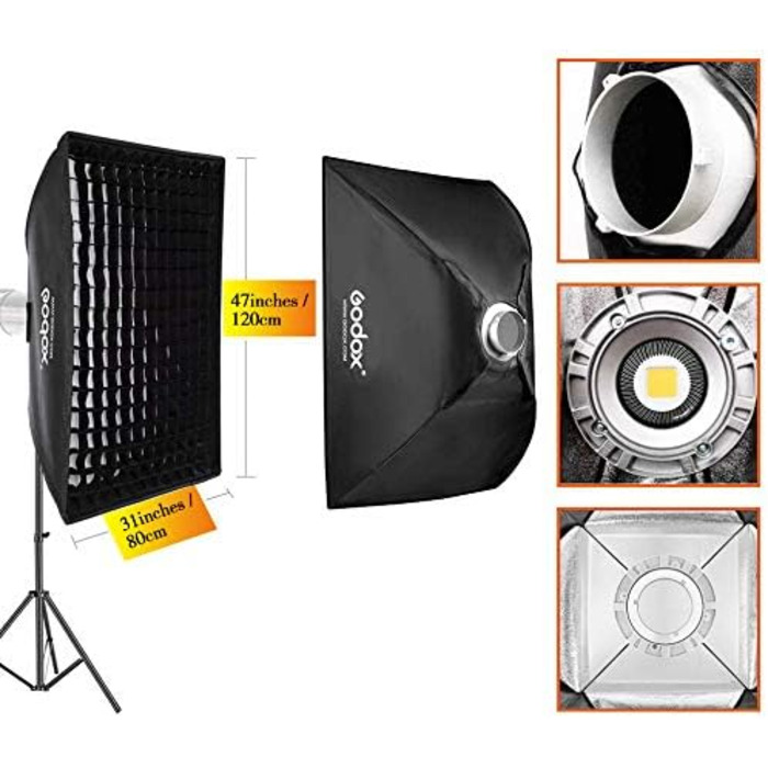 Прямокутний софтбокс Honeycomb Grid Softbox з Bowens для портретної студії Blitz Speedlite Softbox (SB-FW80X120), 80X120