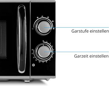Мікрохвильова піч MEDION, потужність приблизно 700 Вт, ємність приблизно 17 літрів, 6 рівнів, функція розморожування, MD 15644, чорний/сріблястий 17 літрів 700 Вт 6 рівнів потужності 17 літрів чорний-сріблястий