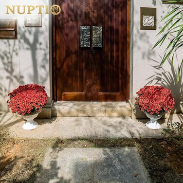 Елементна підставка для квітів для рослин, декоративна пластикова урна, висота 26 см, висока пластикова підставка для рослин, для дому та саду, ганку, дверної тераси, прикраси для балкону, біла, висота 2 x 26 см, 2-