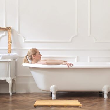 Килимок для ванни Relaxdays з бамбука, 54 x 36 см, нековзний килимок для душу для ванни, душу, сауни, для приміщень та вулиці, натуральний