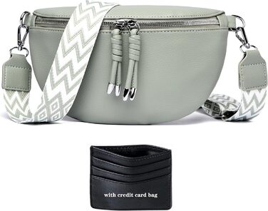 Жіноча сумка через плече Жіноча невелика сумка Жіноча стильна сумка з широким ремінцем Світло-зелений пакет кредитних карток Надіс