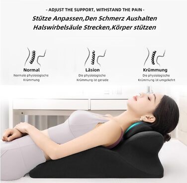 Подушка для пар, подушка Sweet Spot, кут нахилу 27 для ідеального положення, ергономічна підтримка постави для хребта та багатофункціональна подушка для ліжка, ідеально підходить для сидіння та лежання (чорна)