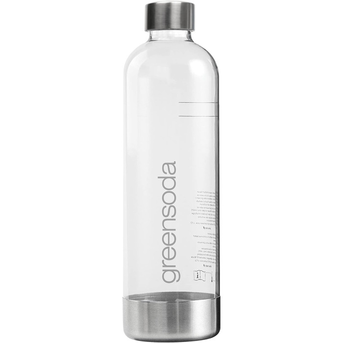 Виробник газованої води greensoda (чорний) - екологічна газована вода без пластику - повний пакет, включаючи балон CO2 та 1 літрову ПЕТ-пляшку