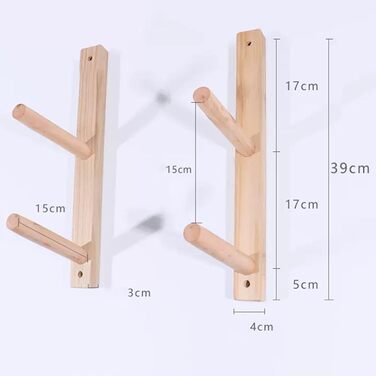 Настінний тримач для килимка для йоги, настінний тримач для 2-9 шарів дерев&39яного килимка для йоги, настінний, велика плаваюча полиця для пінопластового валика з дерева, 2
