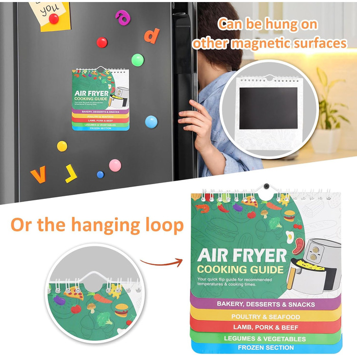 Силіконова фритюрниця Аксесуари, складні силіконові форми для Ninja Foodi AF400EU/SL400EU/Cookwise і всі 7.6-9.5 л фритюрниці Dual Zone з магнітною кулінарною книгою (чорна, 2 шт. )