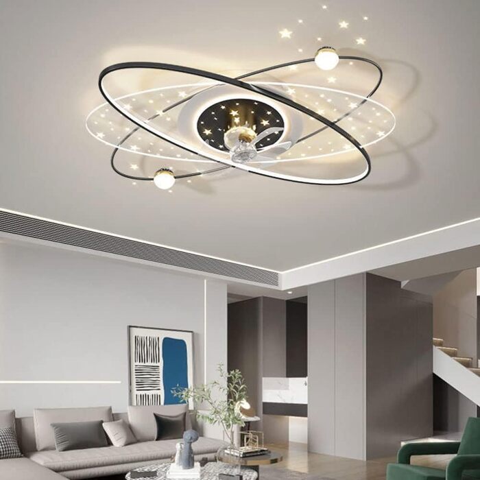 Стельовий світлодіодний світильник PAZWAHF 120 Вт, стельовий вентилятор зі світлодіодним підсвічуванням, регульованою швидкістю ві